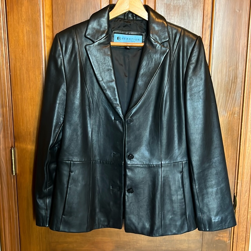 Vintage Kenneth Cole Reaction Soft Black Leather Jacket